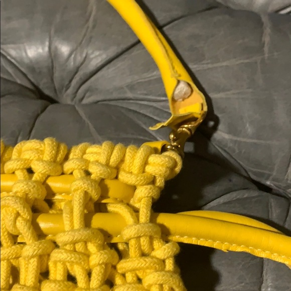 Clare V. yellow sandy drawstring bag rope anthropo - Picture 3 of 6
